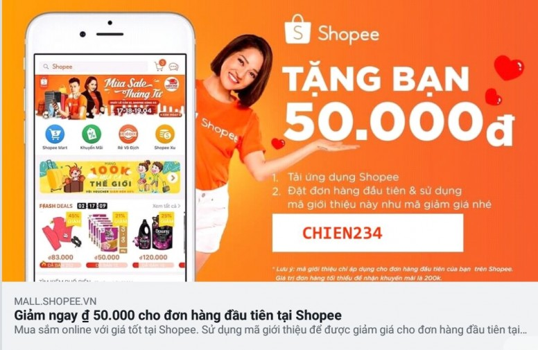 Nhập mã giới thiệu Shopee nhận ngay 50K cập nhật